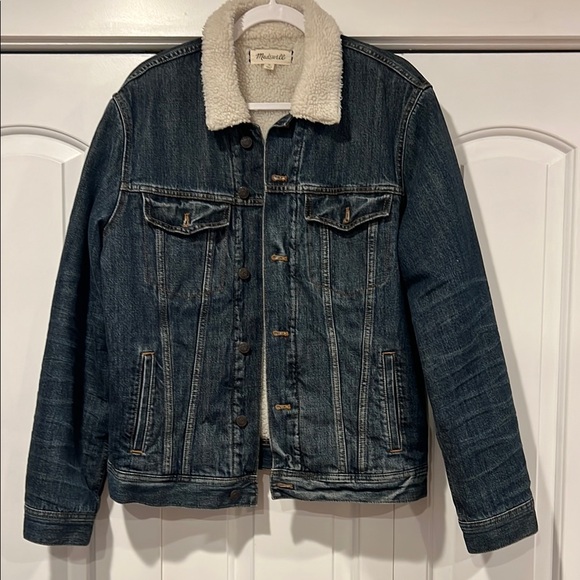 Madewell Blue‎ Jean Jacket with Sherpa Lining medium - Picture 1 of 7